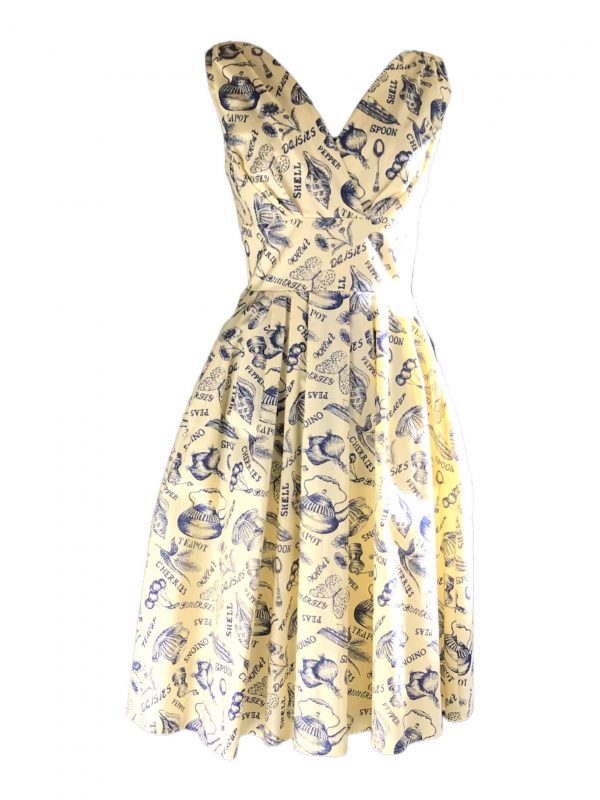 1950s limited edition linen tea dress