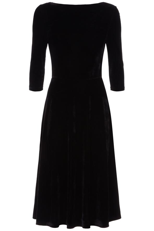 Black velvet Pensive Midi Dress - Traffic People - At The Boutique ...