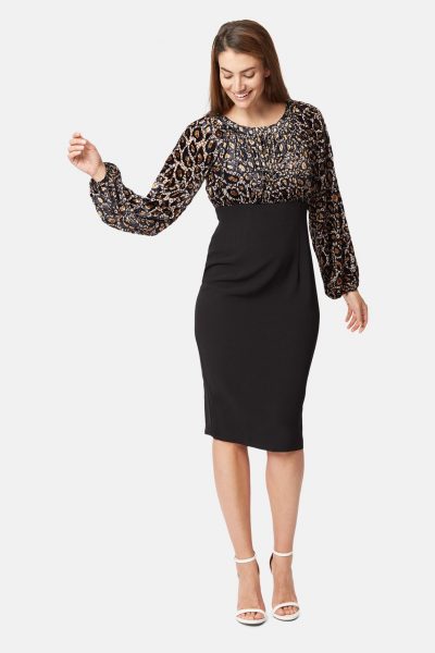 animal gold wiggle dresss