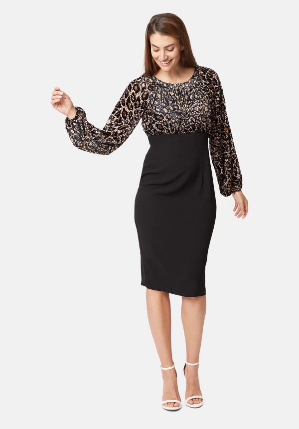 animal gold wiggle dresss