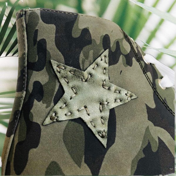 Green Vegan Camo Print High Tops - Image 3