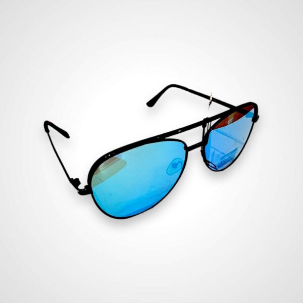 bright blue mirror aviator shades