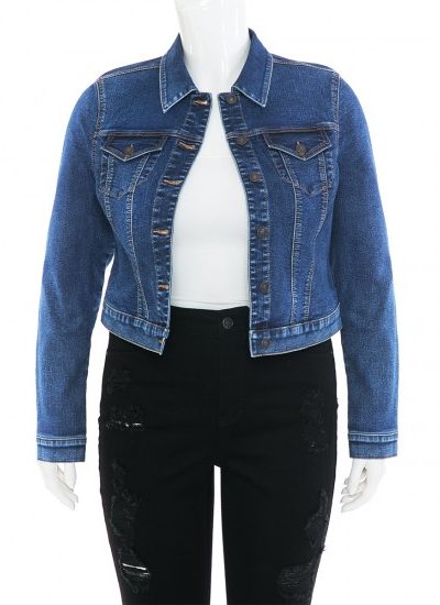 curve stretch classic denim jacket