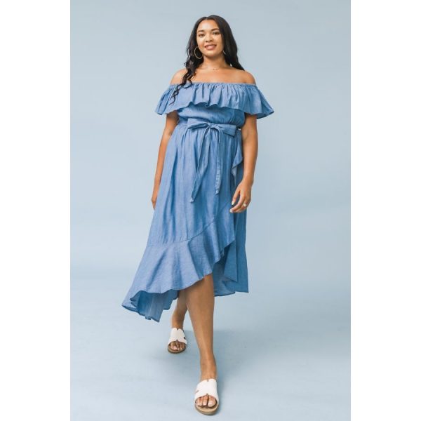 Curve Denim Ruffle dress