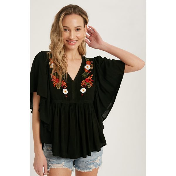 embroidered peasant top