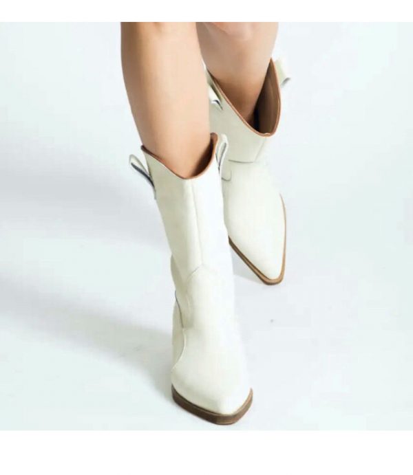 ivory leather cowboy boots