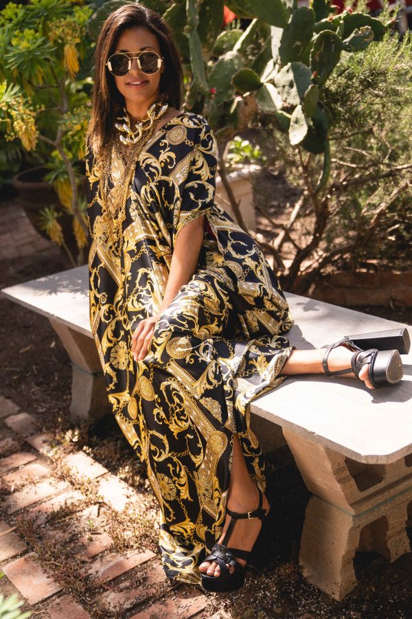 black and gold nera kaftan