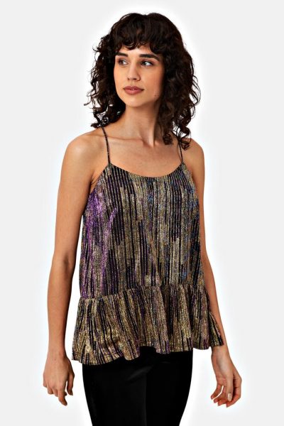 metallic cami top