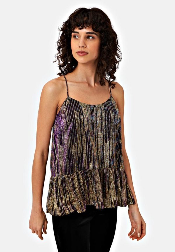 metallic cami top