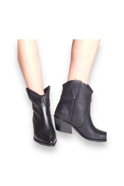 black western style ankle boots