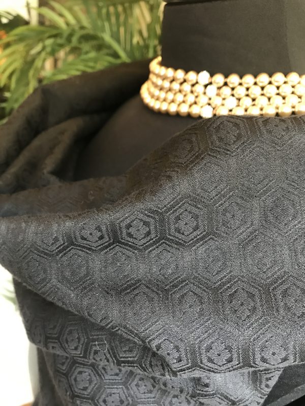 Black brocade fabric