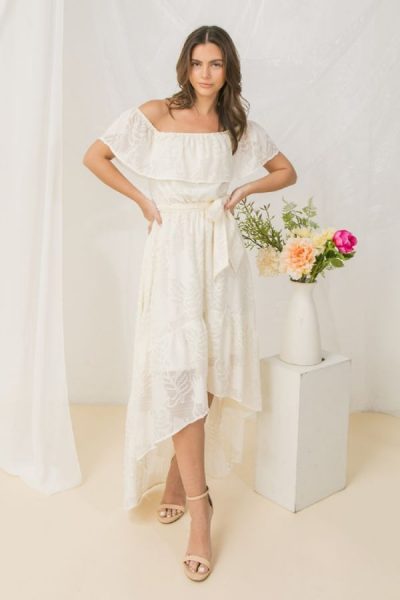 woven hi-lo maxi dress