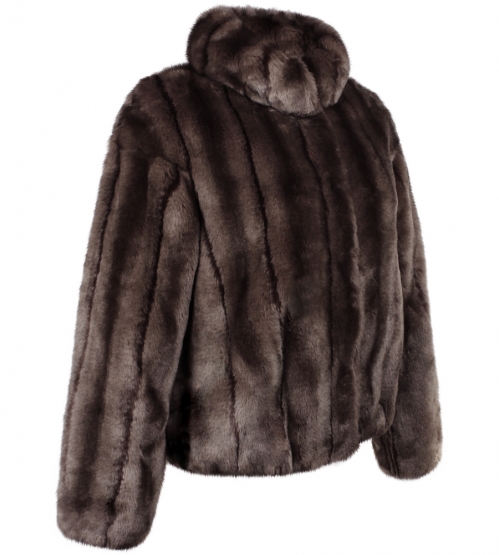 1970’s Inspired Mink Brown Faux Fur Bomber Jacket - At The Boutique ...