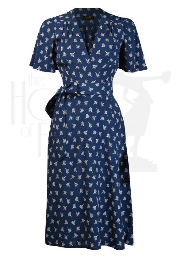 Navy Wish 70's Style Wrap Dress - The House Of Foxy - Image 3
