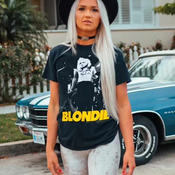 Unisex Blondie T-shirt With Neon Yellow Text