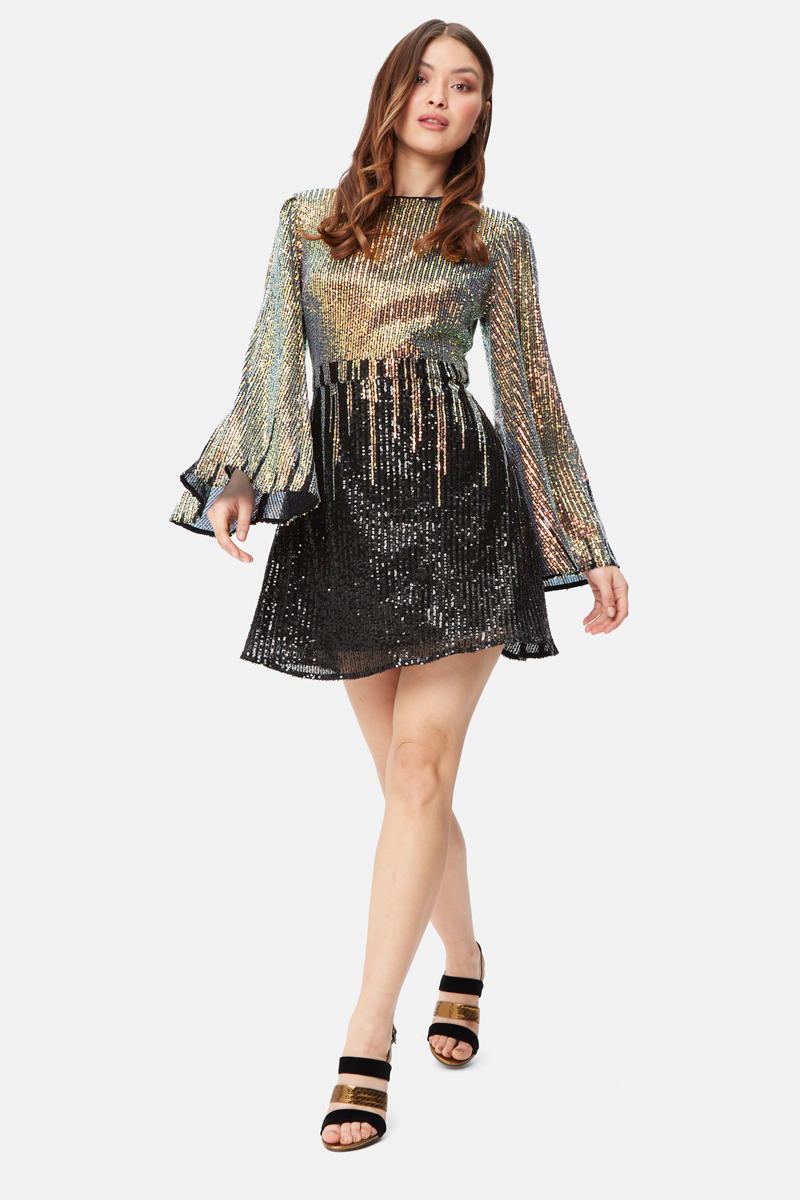 Black and gold mini dress deals