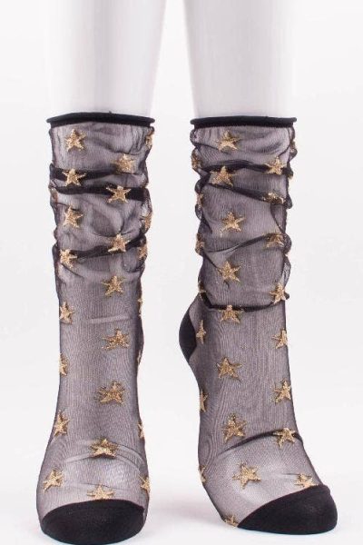 gold star sheer socks at the boutique