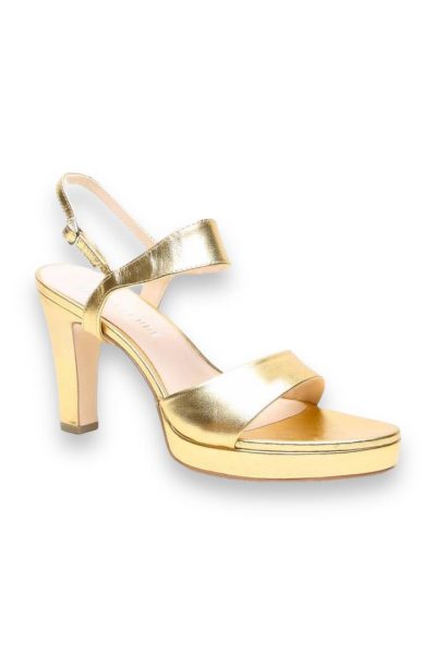 gold strappy party shoes