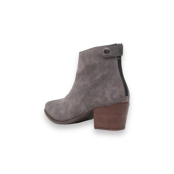 Wide Fit Back Zip Grey Suede Ankle Boots - Image 2