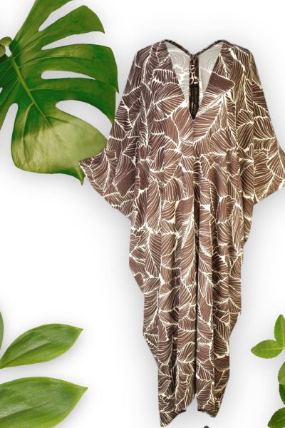 Brown Floral Kaftan At The Boutique