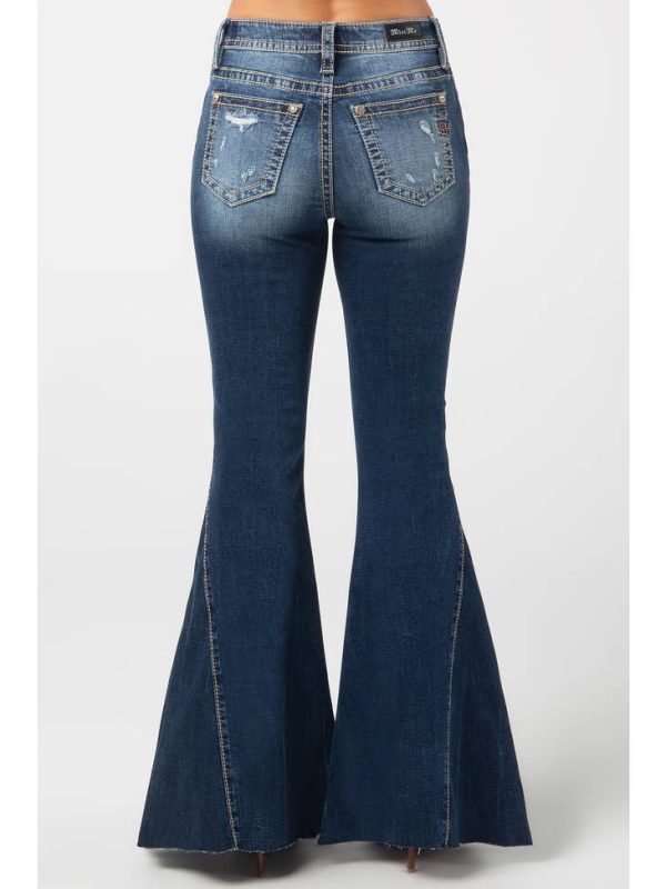 high rise super flared panelled jeans at the boutique