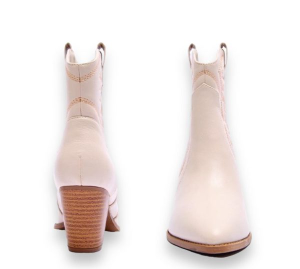 Off White Western Style Boots - At the Boutique - Image 2