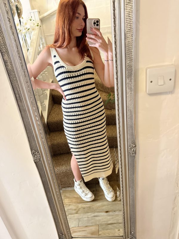 knitted stripe tube dress