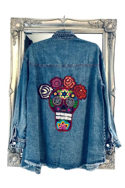 small red sugar skull jacket