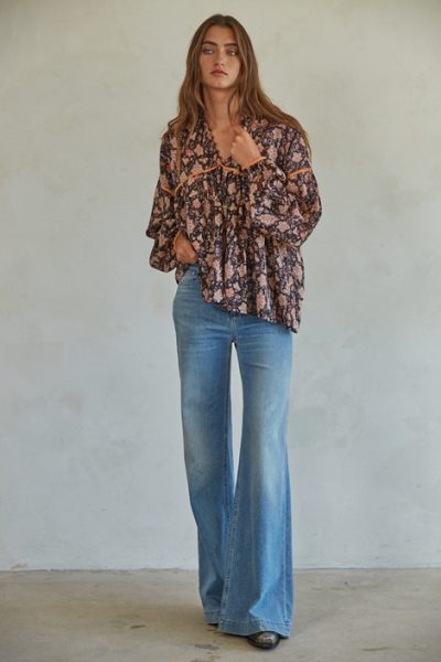 Autumn floral top at the boutique