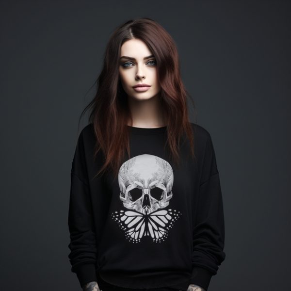 Black Moth Skull Jumper