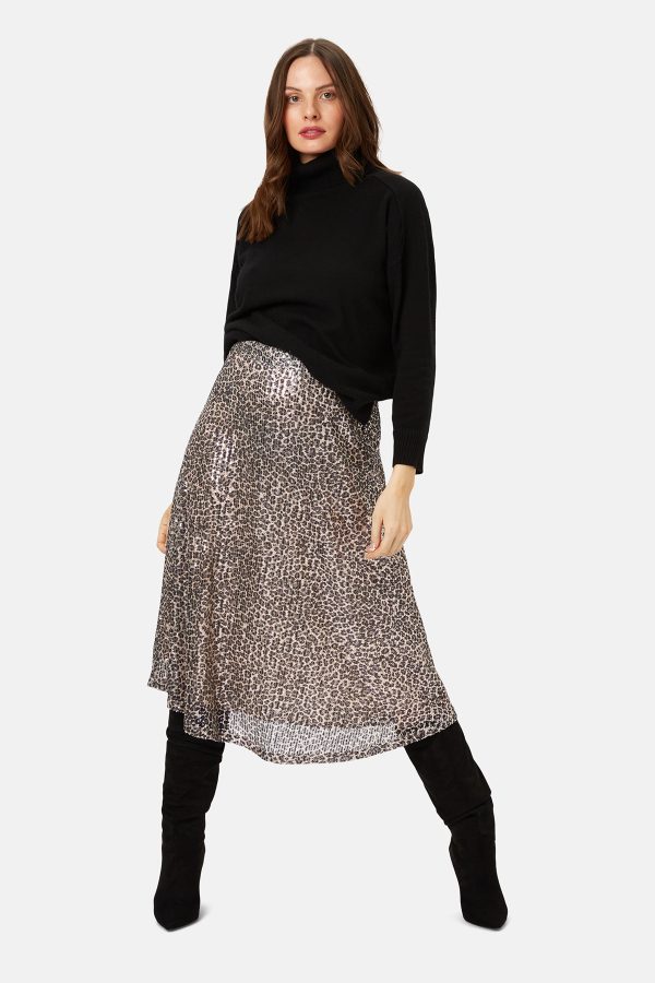 Cautious lips midi skirt