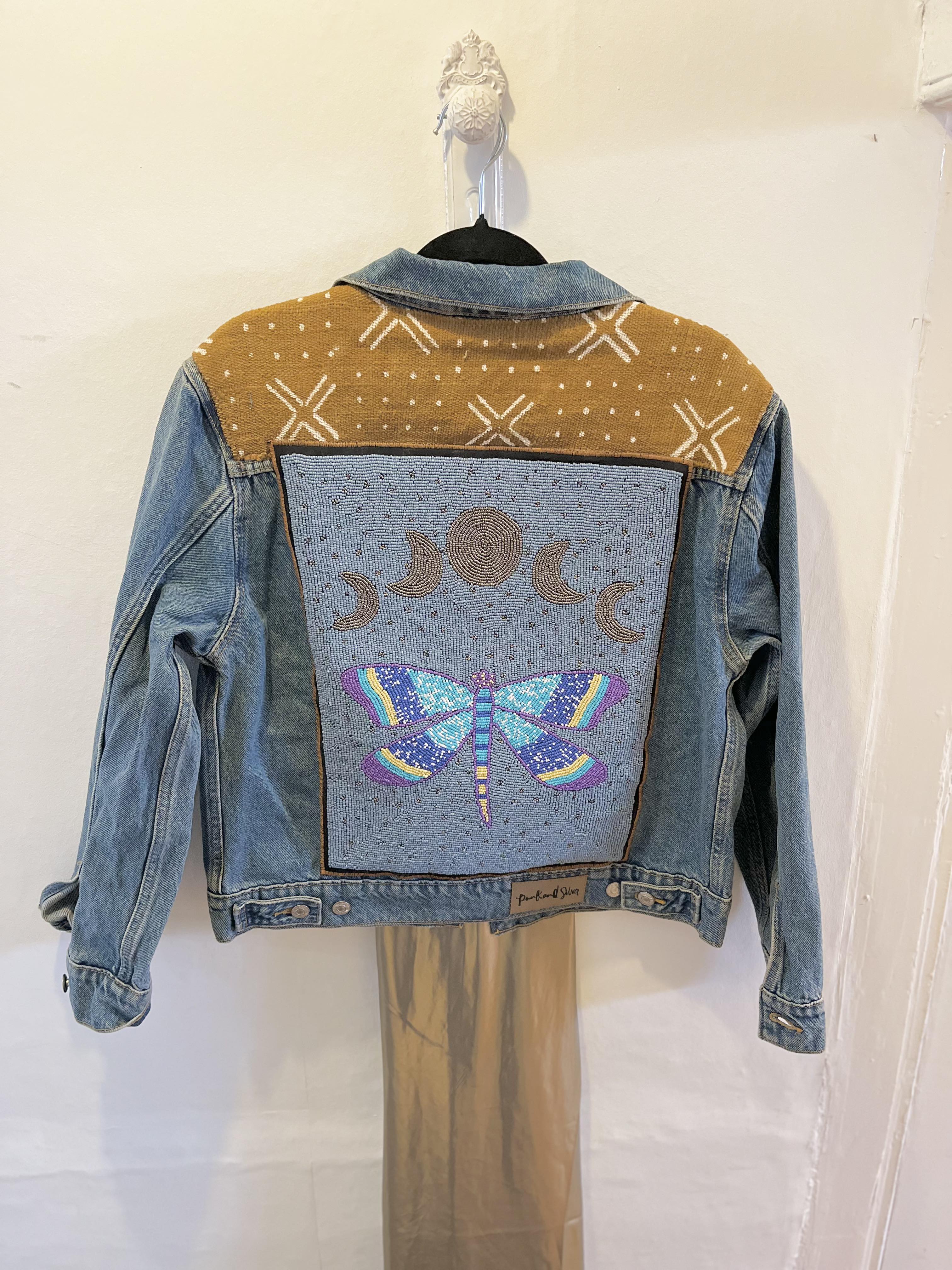 Dragonfly Embellished Levi's Trucker Jacket - At The Boutique Cirencester
