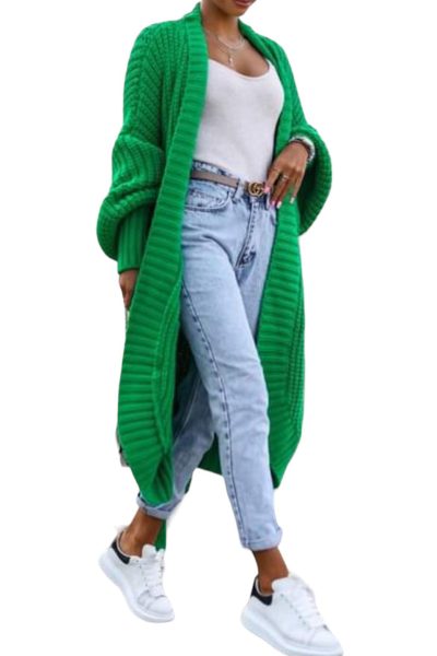 oversized green cardigan