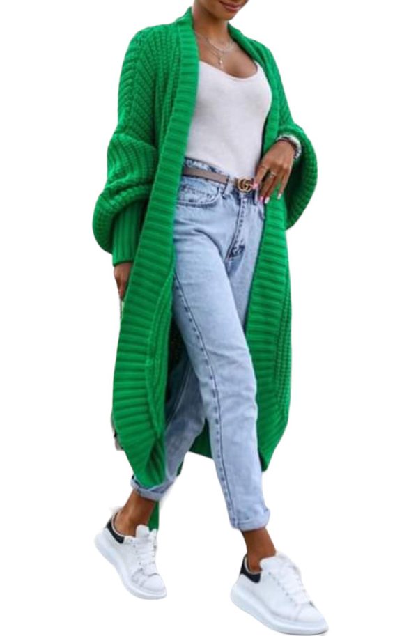 oversized green cardigan