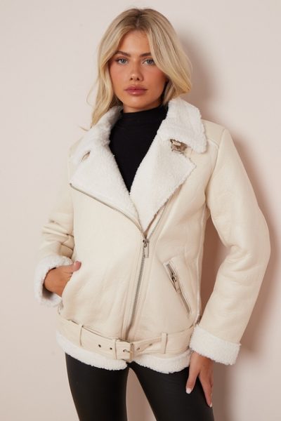 Cream Aviator Jacket