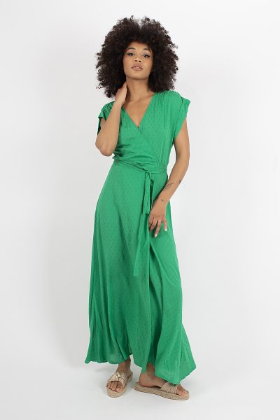 Green Claude Wrap Dress Traffic People