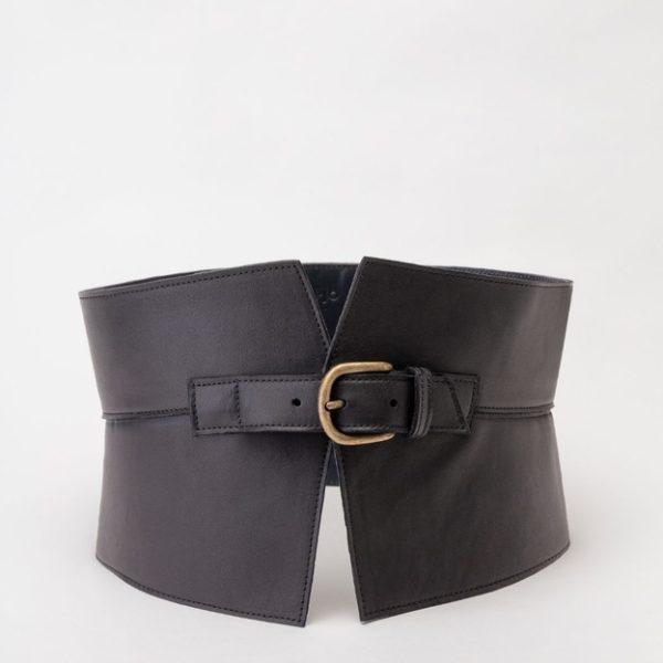 wide leather corset belt