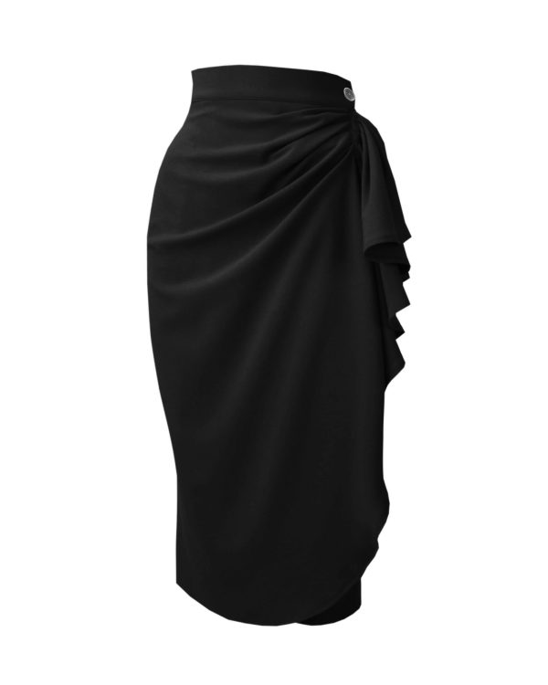 940s waterfall skirt in black the house of foxy