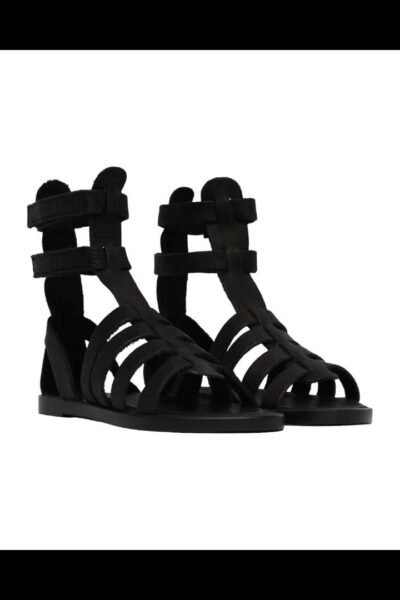 black leather gladiator sandal