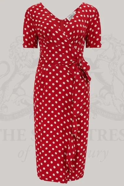 Lilian Dress Red Polka