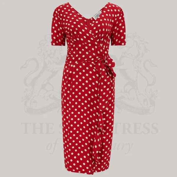 Lilian Dress Red Polka