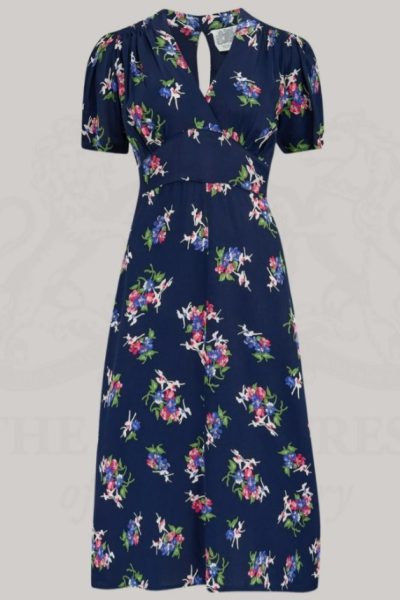 navy floral dancer dolores dress