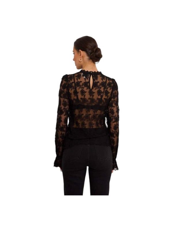 embroidered mesh blouse back