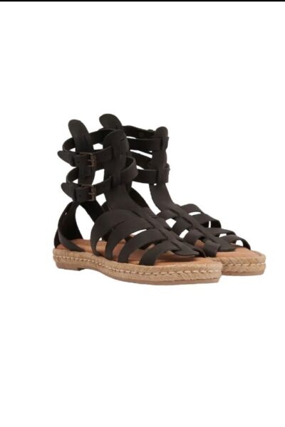 black gladiator espadrilles