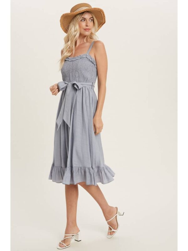 chambray strappy sweetheart dress