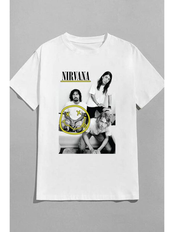 Unisex White Nirvana Graphic T-shirt