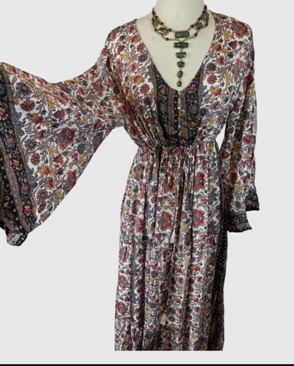 brown floral maxi