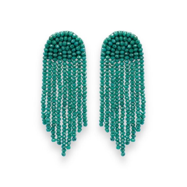 jade green crystal waterfall earrings