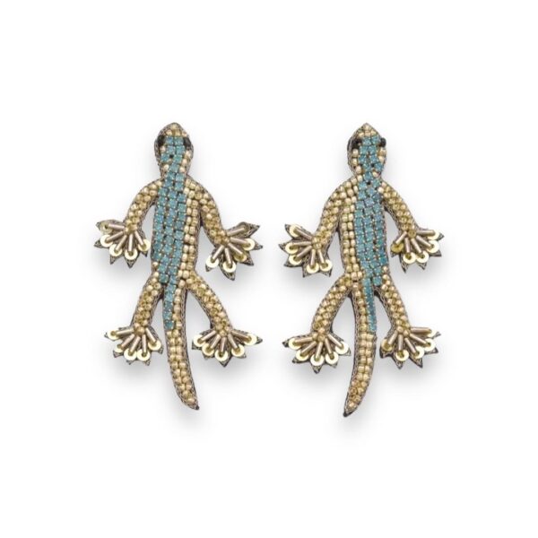 light blue lizard earrings