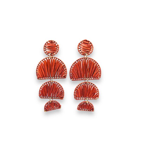 rust raffia drop earrings
